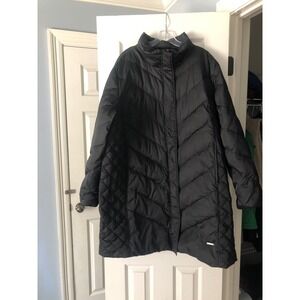 Kenneth Cole Reaction Womans 3X Black Quilted Duckdown Puffer Coat